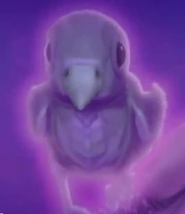 Cawtion, a black raven with bone-like talons