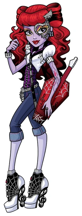 Operetta, a periwinkle-skinned phantom with red hair and musical accessories