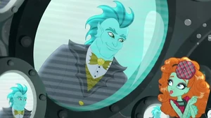 Finn, muscular merman with cyan skin