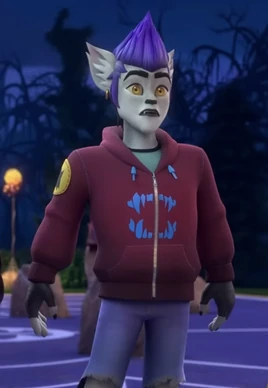 Romulus, a gray-furred werewolf student