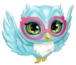 Sir Hoots A Lot, a blue owl wearing red glasses